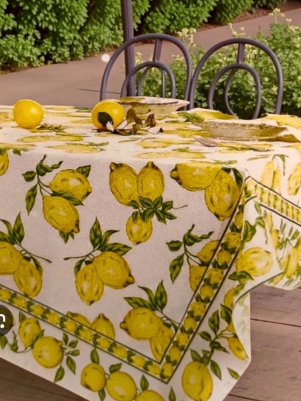 APRIL CORNELL Lemons Cotton Tablecloth 60in x 82in